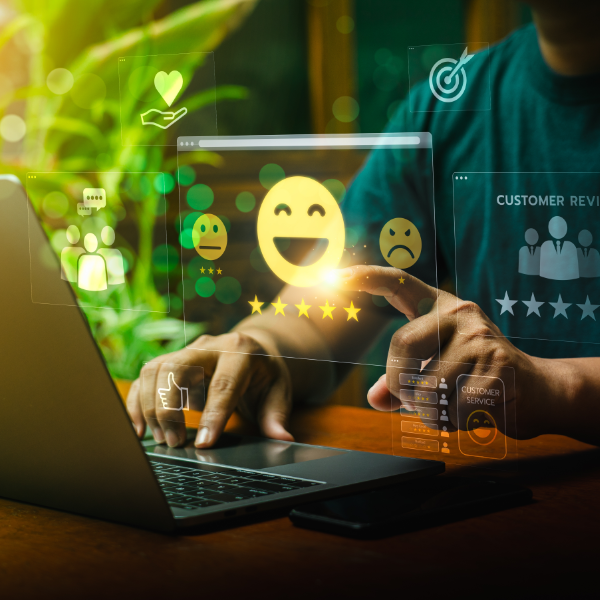 Customer Satisfaction Smiley Face Concept 600X600